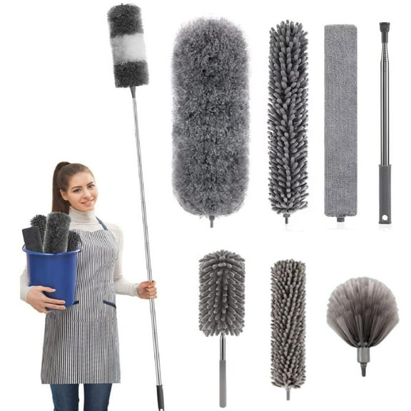 Dusters for Cleaning, Feather Duster Long Handle Pole 30-100 inches, Topboutique Retractable Gap Dust Brush Cleaner,Household Cleaning Dusters for Cobweb,Furniture,8 Pack