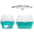 thumbnail image 4 of Litter Box, Large Foldable  Hooded  Litter Box with Transparent Lid (Teal), 4 of 6