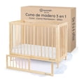 thumbnail image 1 of Cuna de Madera Convertible 3 en 1 Esquimal - Cuna, Cama Montessori y Sillón (Madera-Neutral, 125x65 cm), 1 of 7