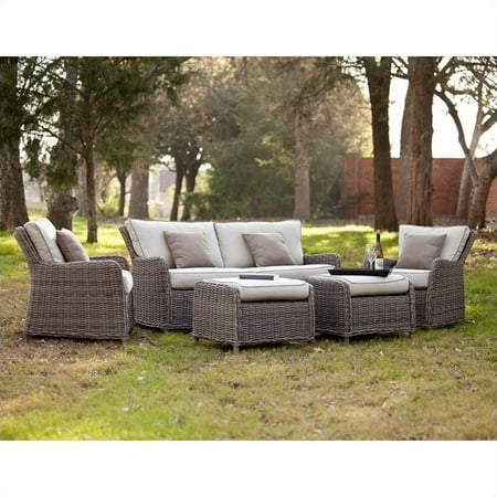 Southern Enterprises Avadi 5 Piece Outdoor Set in Gray and Beige
