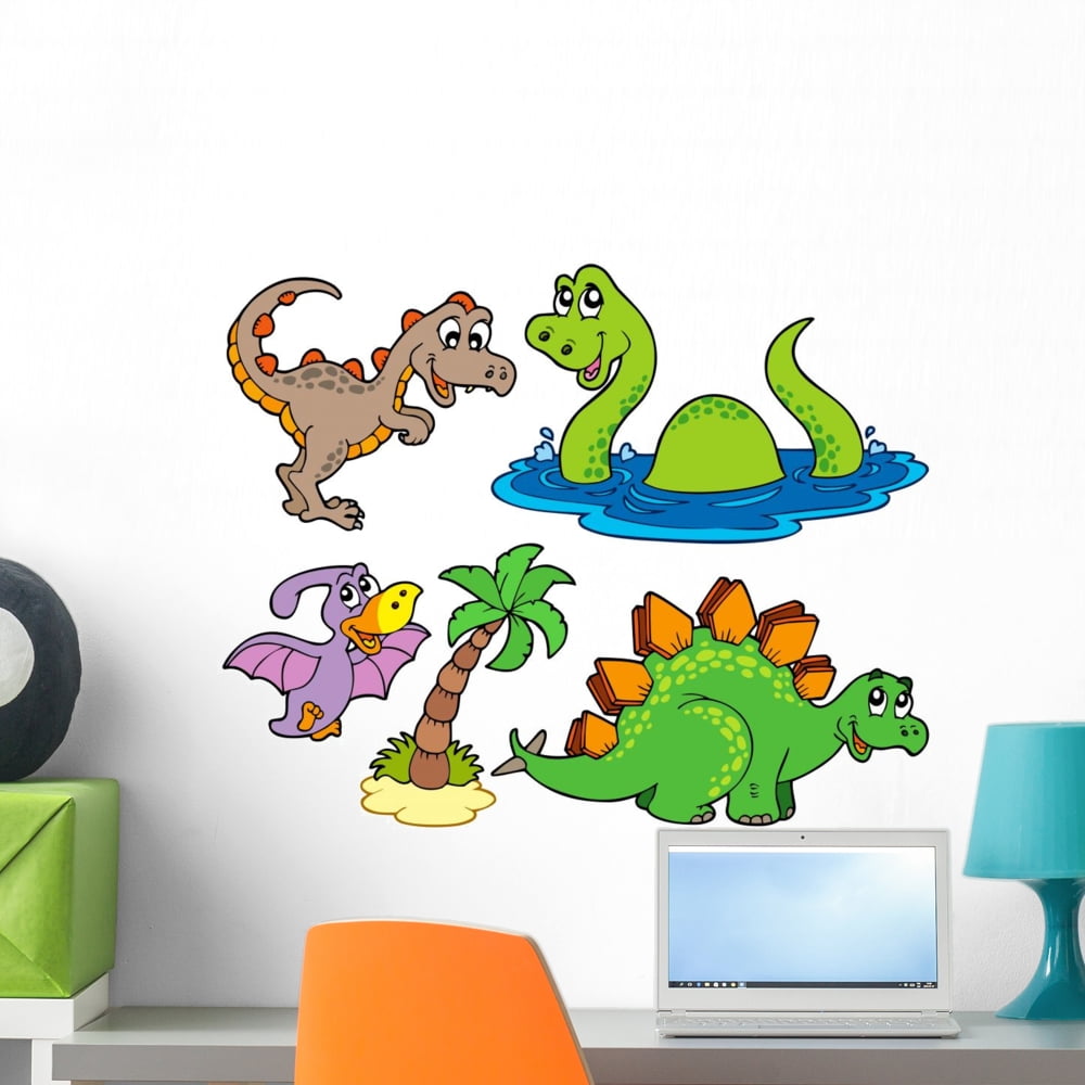 Various Dinosaurs Wall Decal Sticker Set by Wallmonkeys Vinyl Peel & Stick Graphic for Boys (24