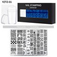 thumbnail image 2 of Kit de Estampado para Uñas: 8 Placas de Diseño + Sello Transparente + Raspador - Fácil de Usar para Principiantes, 2 of 7