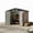 6x8FT Black With Solar Light, variant on TEQIN 6x8 Ft Metal Garage Shed,Outdoor Storage Shed With Lockable Doors,Heavy Duty Carport For Cars, Boats, Trucks And Equipment Storage