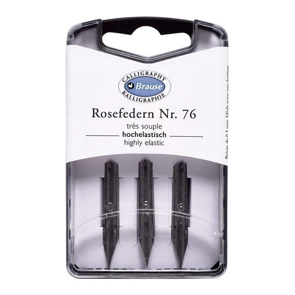 Nib Brause Rose 76, paquete de 3 unidades, para escritura caligráfica
