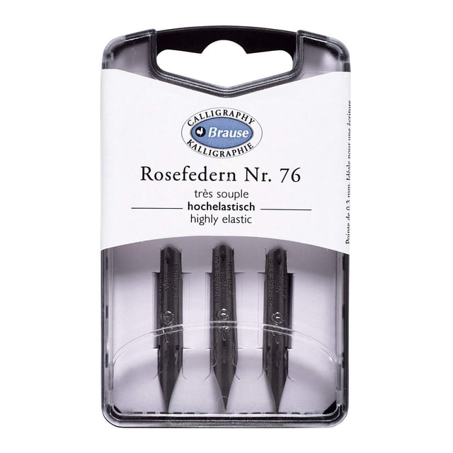 Nib Brause Rose 76, paquete de 3 unidades, para escritura caligráfica