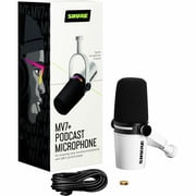 Shure MV7+ Dual-Output Cardoid Wired Dynamic Podcast Microphone, White MV7+-W