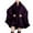 Purple, variant on Xfvqtps Women Cape Faux Fur Collar Cloak Plush Edge Open Front Solid Color Large Size Loose Thickened Windproof Coldproof Warm Winter Long Coat Navy