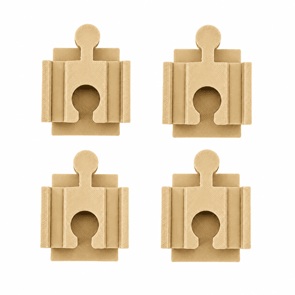 Wooden Train Track to Duplo Adapter Bridge Riser Compatible with Brio, IKEA, Bigjigs, 4-Pack