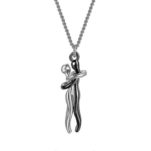 Hug Necklace, Couples Necklace For Him And Her, The Tale Of Two Necklace Jewelry Pendant Necklace