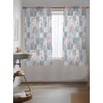 thumbnail image 3 of Blue Pink Botanical Curtains 72 Inch Length, Sheer Curtains for Bedroom Living Room Window Spring Floral Vintage Rod Pocket Voile Drapes Kitchen Curtains Small Half Window 52"x72" 2 Panels, 3 of 6