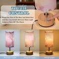 thumbnail image 3 of Touch Control Table Lamp with LED Bulb Bedside Lamp for Bedroom Living Room Colorful Pastel Floral Pattern, 3 of 8