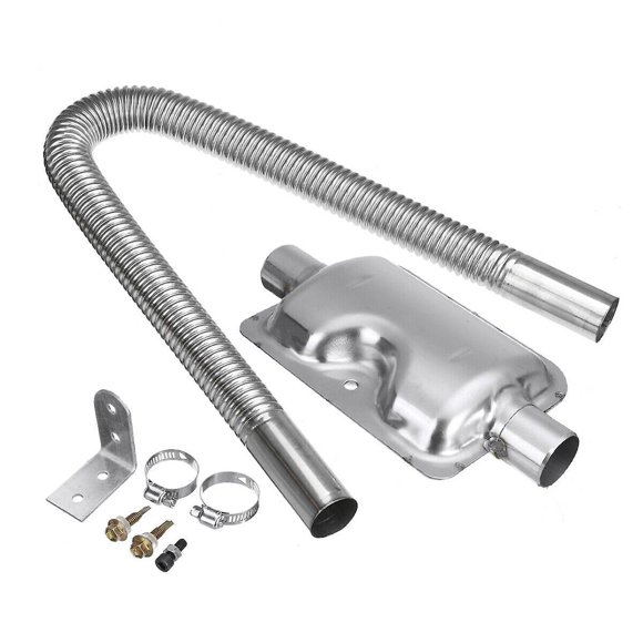 60cm Generator Exhaust Pipe with Exhaust Muffler Stainless Steel Parking Heater Kit Exhaust Accessory
