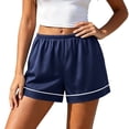 thumbnail image 5 of YTCAMLO Soft Cotton Womens Satin Pajama Shorts Summer Casual Pj Bottoms with Pockets Elastic Waist Baggy Lounge Shorts Sleepwear, 5 of 7