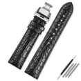 thumbnail image 3 of Correa de piel de cocodrilo para reloj Longines Master Omega con cierre de mariposa para hombre y mujer, 12, 14, 16, 18, 20, 22 y 24 mm, 3 of 5