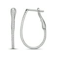 thumbnail image 3 of ARAIYA JEWELRY 10K White Gold Inside and Outside Diamond Hoop Earrings for Women, 3 of 8