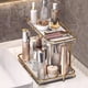 thumbnail image 4 of Organizador de baño de dos niveles, bandeja de tocador de cerámica de mármol con marco de acero inoxidable dorado, 4 of 8