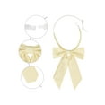 thumbnail image 3 of INSPIRE CHIC Corbata de moño para mujer, color sólido, cinta occidental, corbata preatendida color amarillo claro, 3 of 6