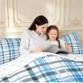 thumbnail image 4 of Manfei Modern Checkered King Size Comforter Sets,Geometric Check Comforters King Size,Blue White,Reversible,3pcs,1 Comforter and 2 Pillowcases,3pcs,1 Comforter and 2 Pillowcases, 4 of 7
