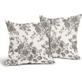 thumbnail image 2 of Vintage Floral Pillow Covers 18x18 Inch Set of 2 Tan and Cream Floral Throw Pillow Covers Chinoiserie Flower Pillowcases Rustic Farmhouse Cotton Linen Cushion Covers for Couch Bed Sofa Home Decor, 2 of 6