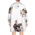thumbnail image 2 of Wearable Oversized Blanket,Pug and Footprint Wearable Blanket Hoodie for Adults,Cozy Hooded Blankets with Super Pockets,Super Warm Fuzzy Pullover for Women & Men, 2 of 6