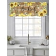 thumbnail image 4 of Valances for Windows Sunflower Bee Kind Rod Pocket Cafe Window Treatments Valance Curtains for Kitchen Bathroom Laundry Basement Windows 42"x12", 4 of 9