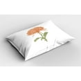 thumbnail image 2 of Ambesonne Dahlia Pillow Sham 2 Pack, Retro Blooming Nature, 30"x20", Pale Orange Army Green, 2 of 3
