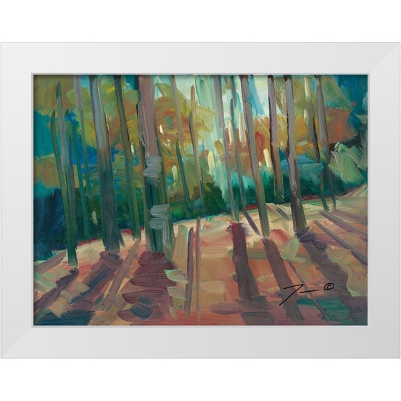 Trujillo, Jose 14x12 White Modern Wood Framed Museum Art Print Titled - Backlit Woods
