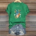 thumbnail image 2 of VBTAPA Easter Teacher T-Shirt for Women Cute Bunny Eggs Graphic Tees Funny Novelty Shirt Holiday Party Blouse Tops Lightning Sales Today Green XL, 2 of 5