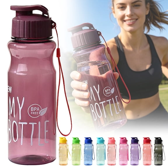 Urbanw Portable Water Cup, Press Clamshell Plastic Cup, Sports Water Bottle, Stud ent Drinking Cup, Reusable Daily Water Bottle for Outdoor Travel Sch ool Use RD3