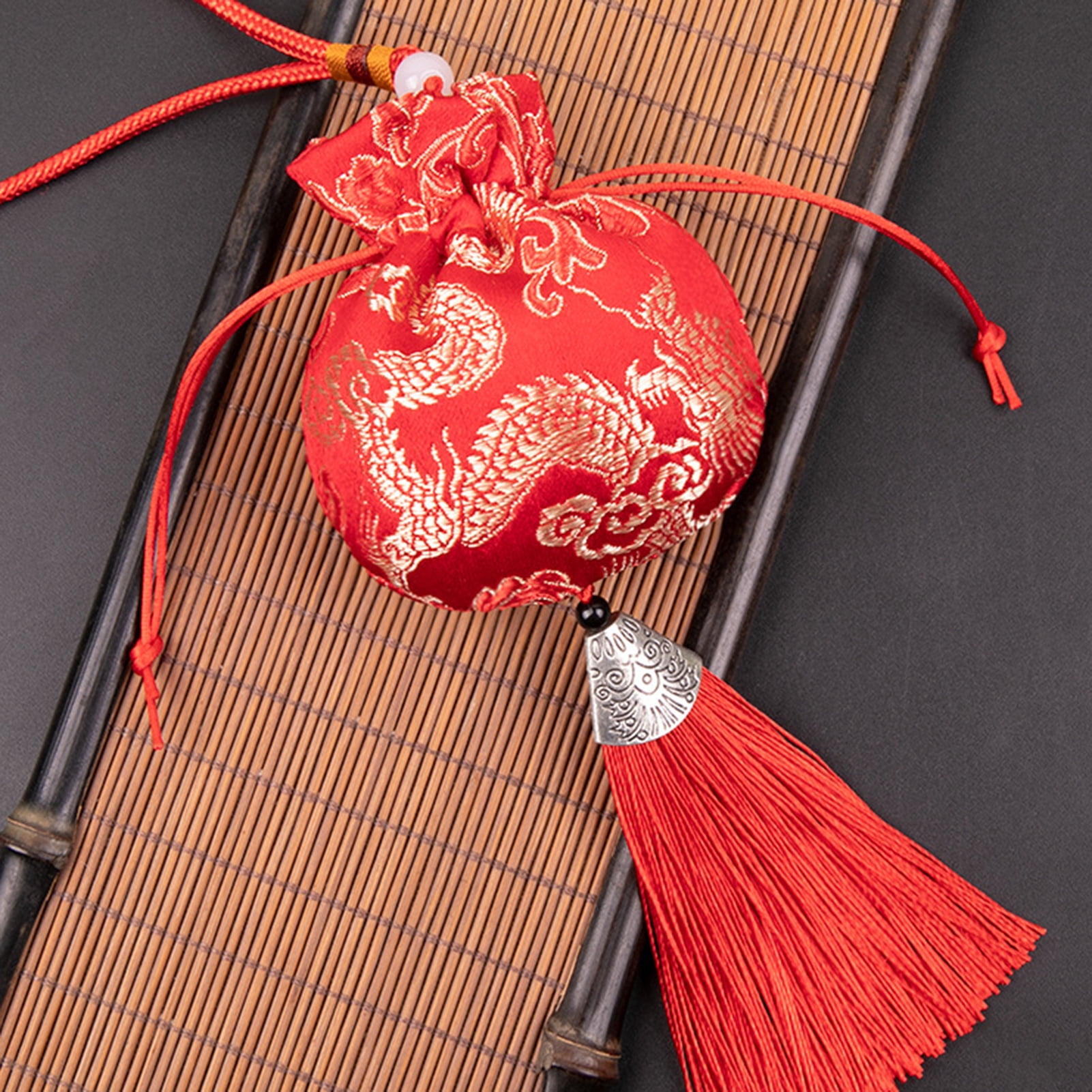 Set Da 7 Bustine Regalo In Seta Con Tasselli - Borse Porta Gioielli Cinesi Ricamate, Ideali Per Piccoli Regali E Caramelle - 4