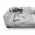 thumbnail image 3 of Ostrich Soft Flannel Fleece Blanket, Minimalist Style Animal Bird in Watercolor Sketch Zoo Feathered Mammal Print, Cozy Plush for Indoor and Outdoor Use, 50" x 60", White Black Grey, by Ambesonne, 3 of 6