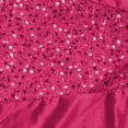 thumbnail image 2 of Womens Velvet Dress Long Sleeve Side Sequins Sparkly Elegant Short Dresses Lapel V Neck Party Outfits (XL, Hot Pink), 2 of 8