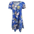 thumbnail image 4 of Lolmot Rompers for Women Summer Dressy Plus Size Sexy Dress Floral Print Short Sleeve V-Neck Swing Dress, 4 of 4