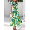 thumbnail image 3 of Vestido largo PRETTYGARDEN para mujer, verano 2025, estilo bohemio, floral, verde, 3 of 9
