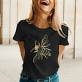 thumbnail image 2 of Women Summer Tops Womens Spring Summer Printed Short Sleeve O Neck T Shirt Top Tunic Women Exercise Tees Womens Athletic Long Sleeve Shirt Light Weight Long Tees Western Yoga V Neck Tee Black XL, 2 of 5