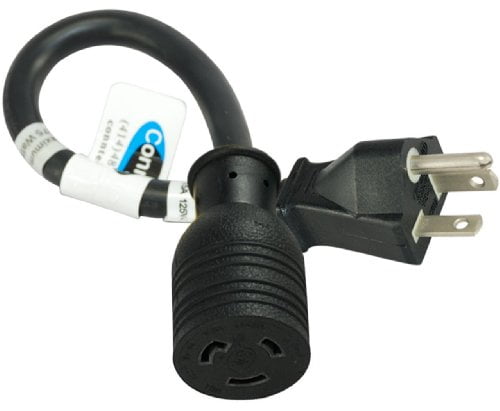 Conntek Locking Adapter with 30 Amp 125 Volt Locking Male Plug To 20 Amp Locking Female Connector