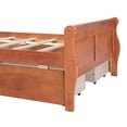 thumbnail image 5 of Twin Size Platform Bed with 4 Drawers, Wooden Sleigh Bed with Streamlined Headboard & Footboard, Solid Wood Bed Frame with Slats Support, No Box Spring Needed, Oak, 5 of 9