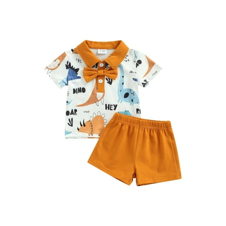 

Sunisery Newborn Baby Boy Clothes Summer Outfits Dinosaur Shirt Short Sleeve Tops Infant Shorts Set