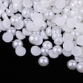 thumbnail image 3 of segolike Perles Cabochon Demi-Rondes Plates 0,5kg pour Fabrication de Bijoux DIY Blanc 10mm, 3 of 9