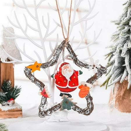 

Kokovifyves Home Decor Clearance Christmas Wooden Cloth Sticker Pendant Five-Pointed Star Christmas Tree Pendant