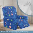 thumbnail image 3 of HELLHERO Side Pocket Design 4 Pieces Reclining Chair Slipcover for Kids, Polyester Spandex Washable Recliner Chair Covers for Living Room, Bigfoot Christmas Candy, 3 of 8