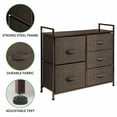 thumbnail image 3 of mDesign Storage Dresser Furniture, 5 Removable Fabric Drawers - Espresso Brown, 3 of 8