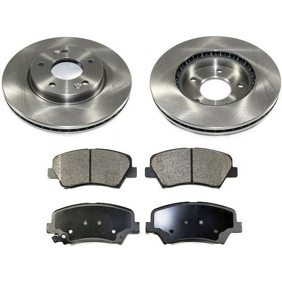 Front Ceramic Brake Pads and Rotor Kit - 280mm Rotor Diameter - Compatible with 2014 - 2017 Kia Forte 2015 2016