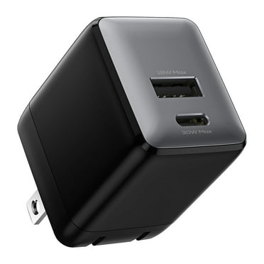 wegear 30W USB C Fast Charger Type C Dual Port Wall Charger GaN Nano Adapter Fast Charging Block for iPhone/Samsung Galaxy/ipad,Black