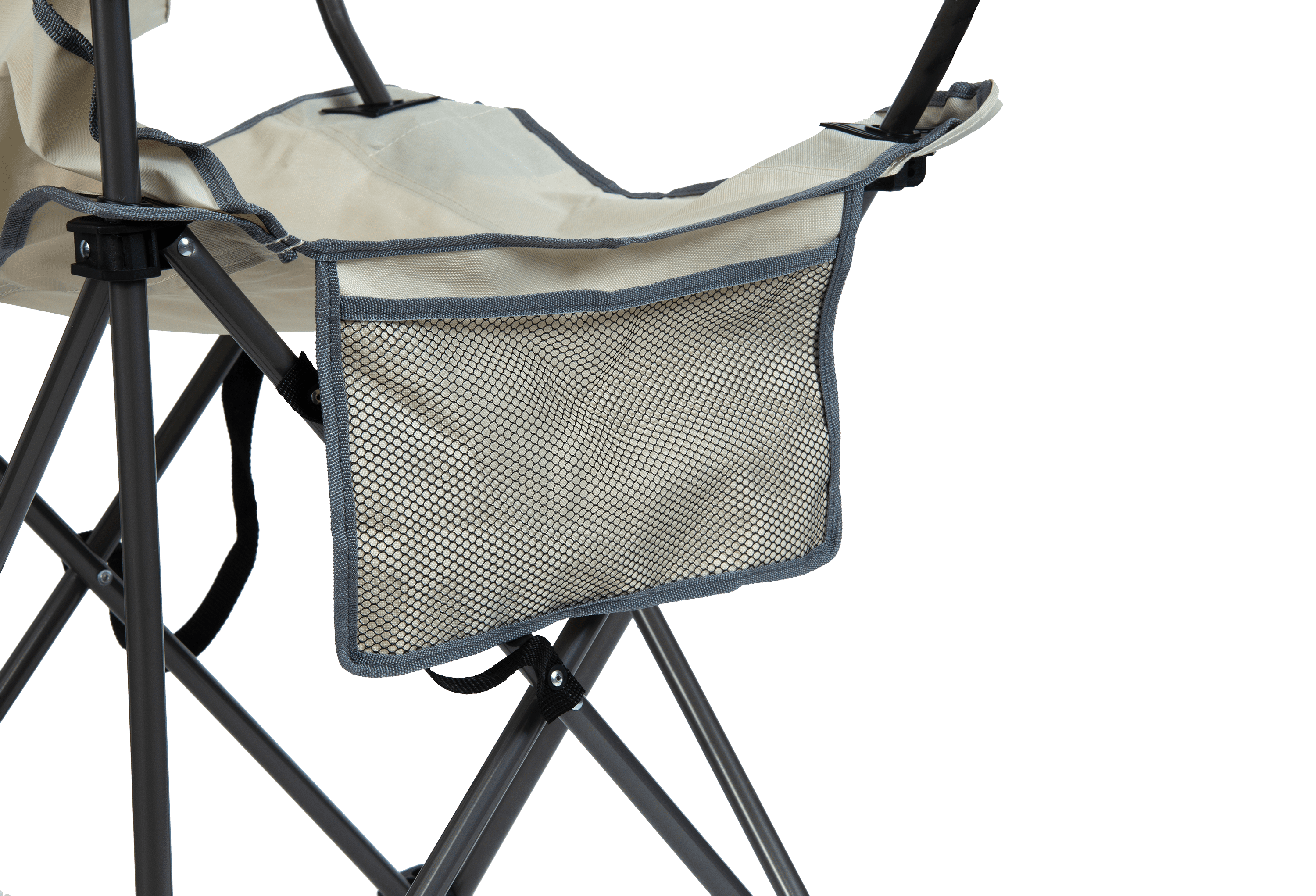 Quik Shade Max Shade High and Wide Folding Camp Chair with Tilt UV Sun Protection Canopy Khaki/Gray