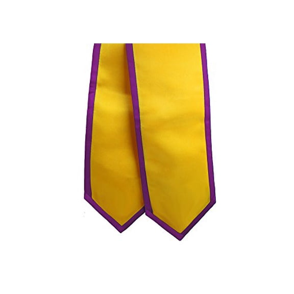 Honors Graduation Academic Stoles/Sashes with Classic End and Trim (Gold w/Lavender Trim)