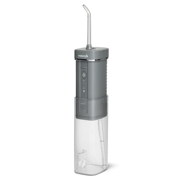 Waterpik Cordless Slide Professional Water Flosser, Portable Collapsible for Travel and Storage, with Travel Bag and 4 Tips, ADA Accepted, Rechargeable and Waterproof, Modern Gray WF-17CD017-1