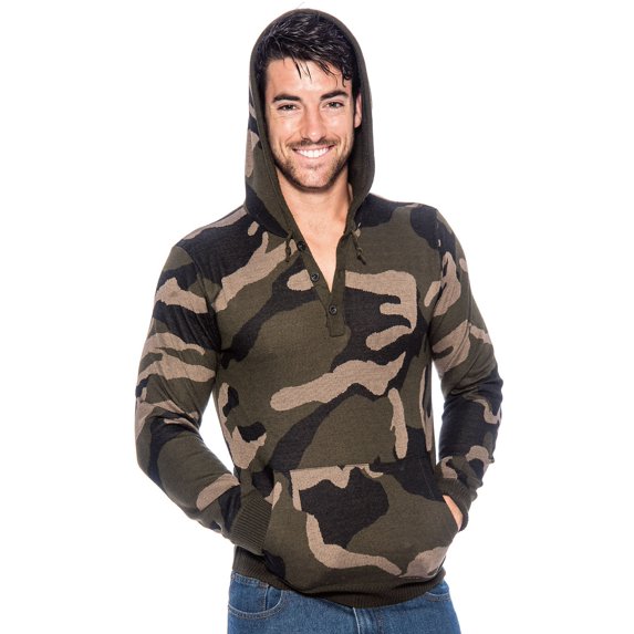 TR Men's Hooded Camo Sweater by 9 Crowns Essentials