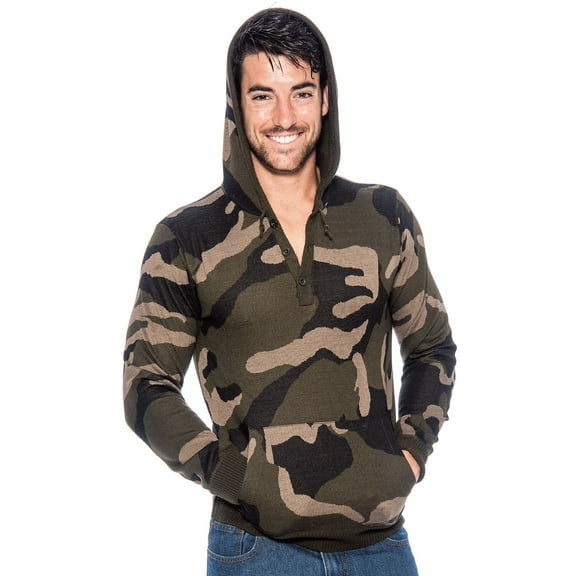 TR Men's Hooded Camo Sweater by 9 Crowns Essentials