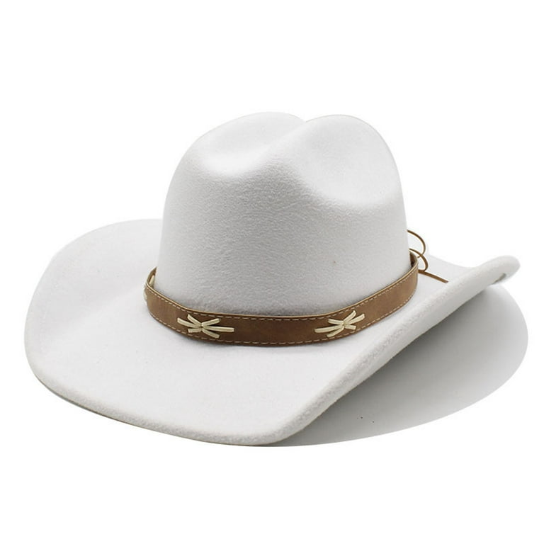 Western Cowboy Hat for Women Men Adjustable Wide Brim Sun Outdoor